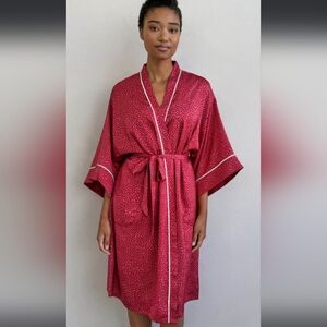 Splendid Mini Heart Toss Three Piece  Loungewear Pajama Set & Robe XL NWT Pink